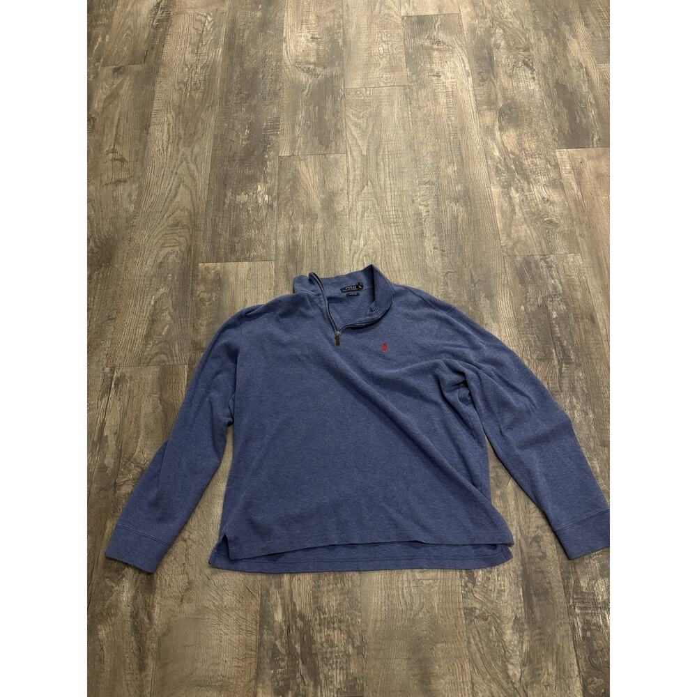 Polo Ralph Lauren Estate Rib Quarter-Zip Pullover Size Large Blue